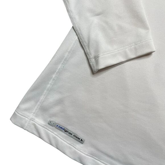 UNDER ARMOUR Coldgear Mick Neck Long Sleeve Shirt White - Picture 3 of 8
